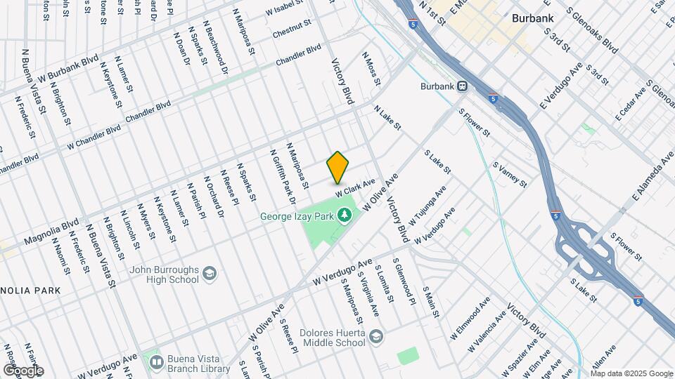 1105 W Clark Ave Mapa y Detalles de la Ubicación