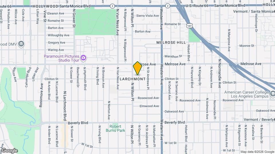 607 N Gramercy Pl Map and Location Details