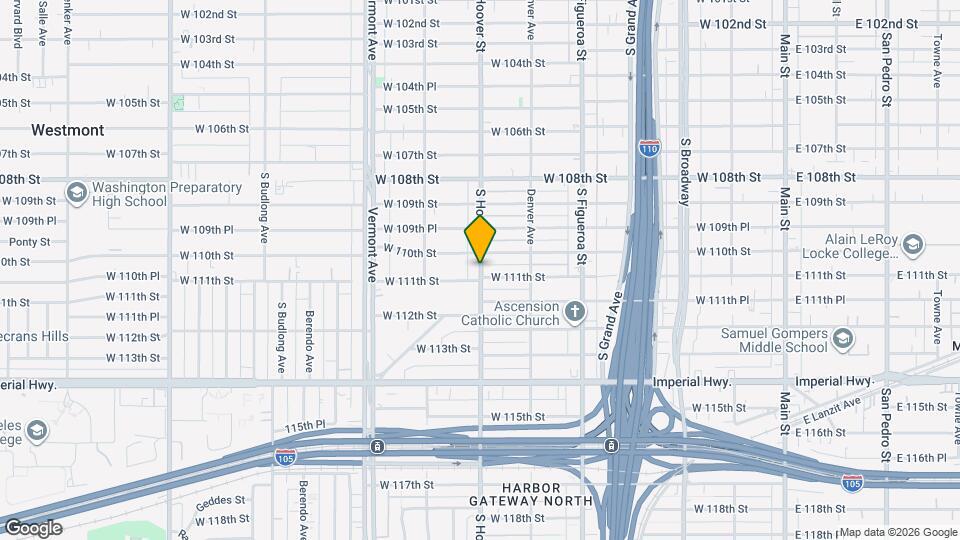 11021 S Hoover St Mapa y Detalles de la Ubicación