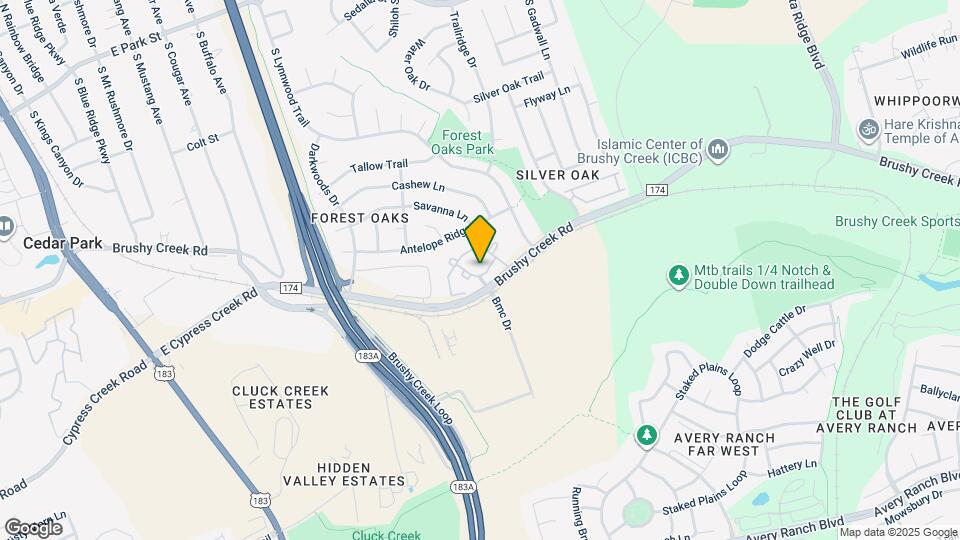 1101 Brushy Creek Rd Map and Location Details