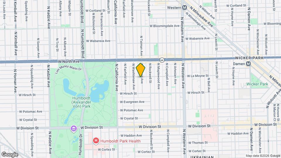 1452 N Talman Ave, Unit 3 Map and Location Details
