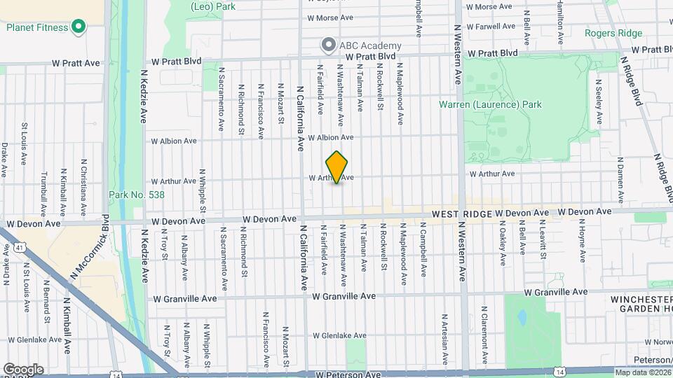 6444 N Washtenaw Ave, Unit #2 Map and Location Details