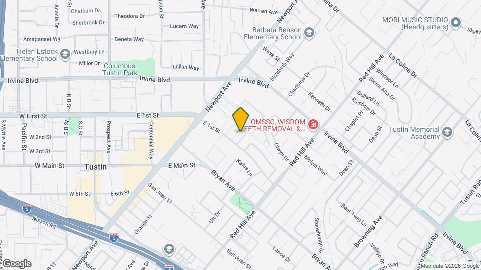 1199 E 1st St Map and Location Details