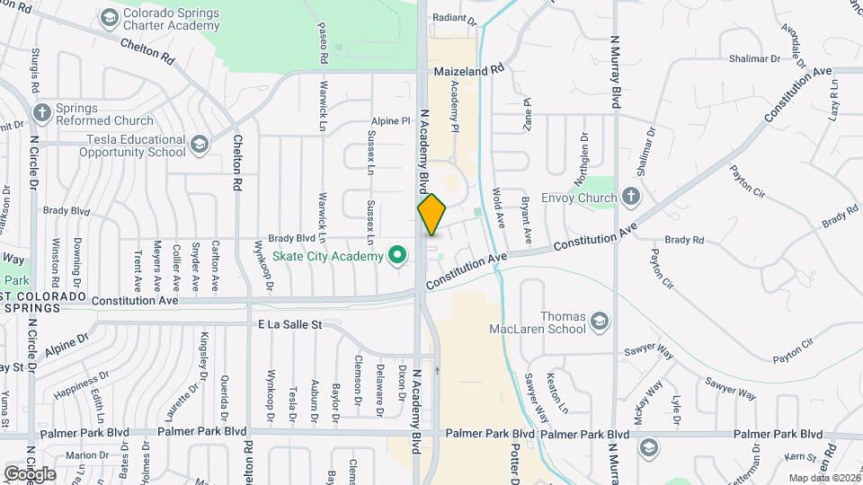 1923 N Academy Blvd Mapa y Detalles de la Ubicación