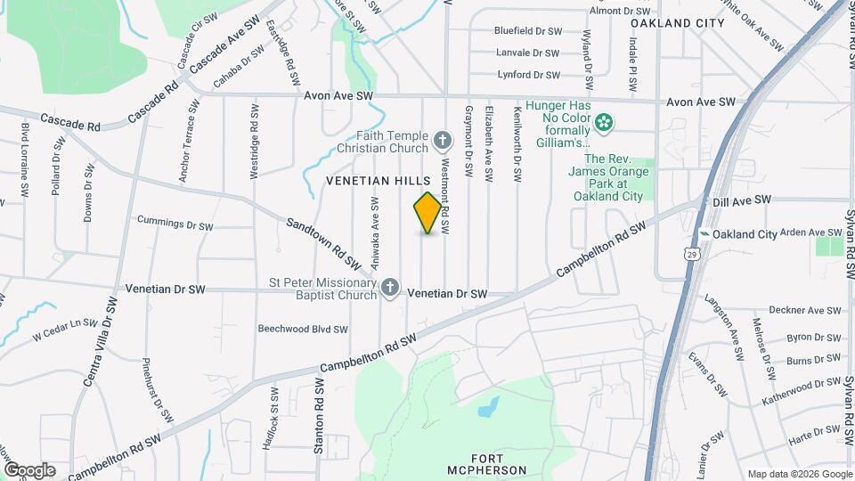 1408 Lockwood Dr SW Mapa y Detalles de la Ubicación