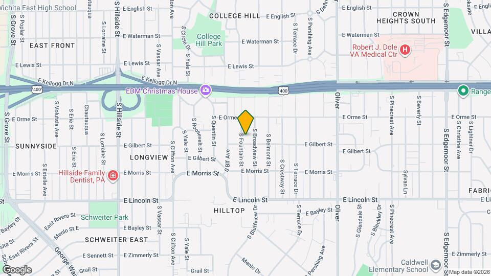 634 S Fountain St Map and Location Details