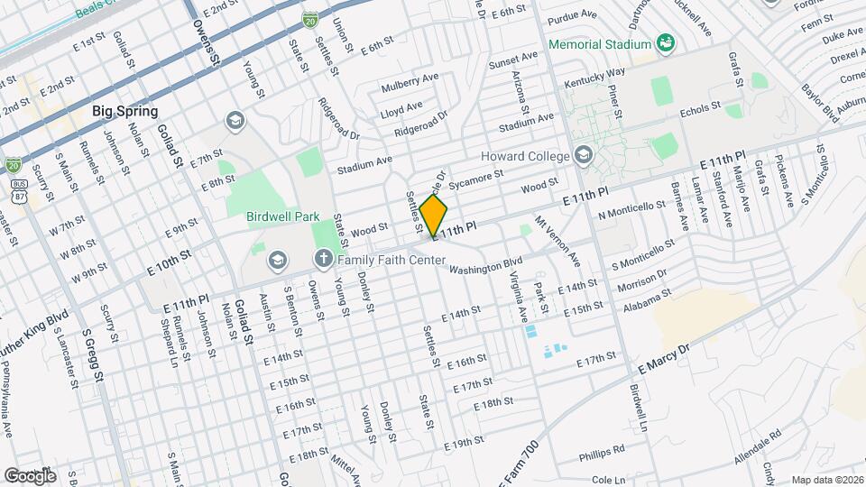 1206 E 11th Pl Mapa y Detalles de la Ubicación