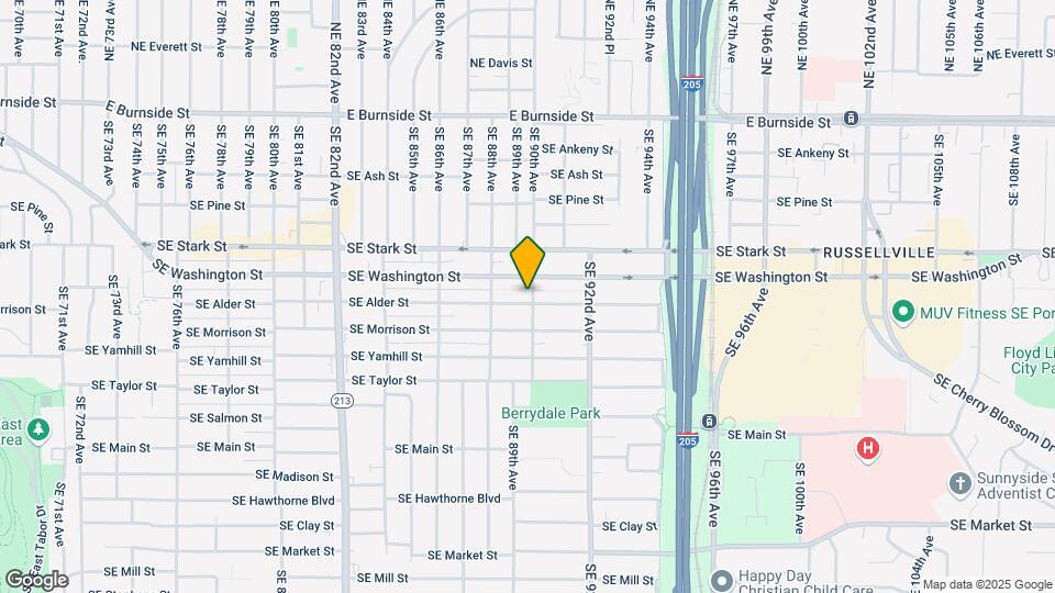 8923 SE Alder St Map and Location Details