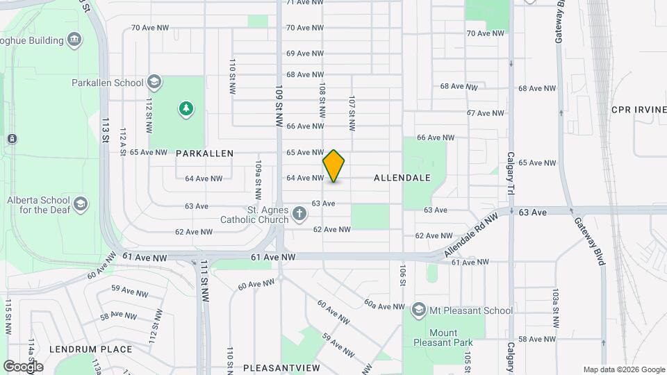 10723 64 Av NW Map and Location Details