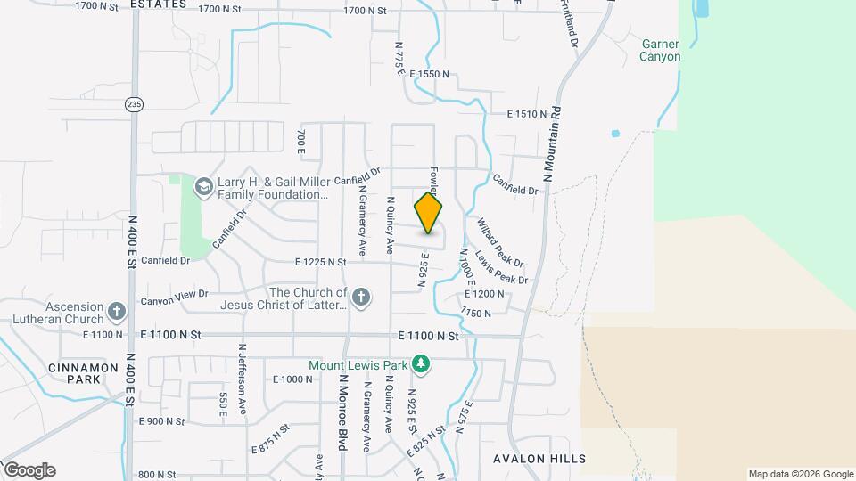 928 E 1275 N Map and Location Details