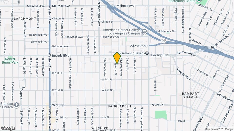 166 N Edgemont St Map and Location Details