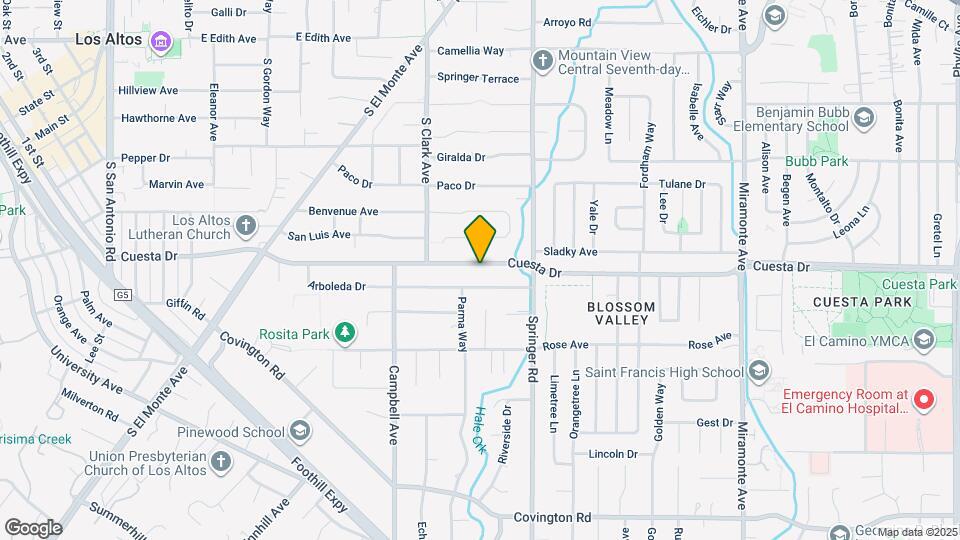 634 Cuesta Dr Map and Location Details
