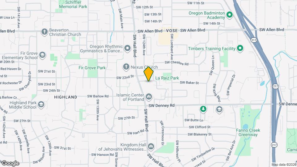 12344 SW Sussex St Map and Location Details