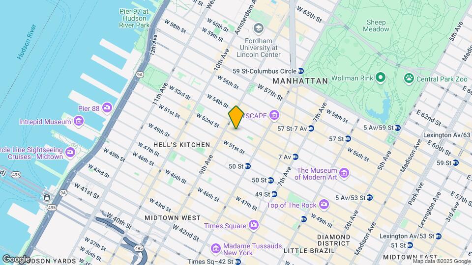 361 W 52nd St Map and Location Details
