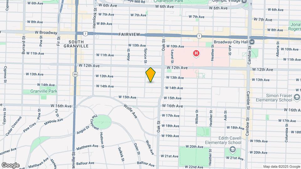 1075 W 14th Ave Map and Location Details