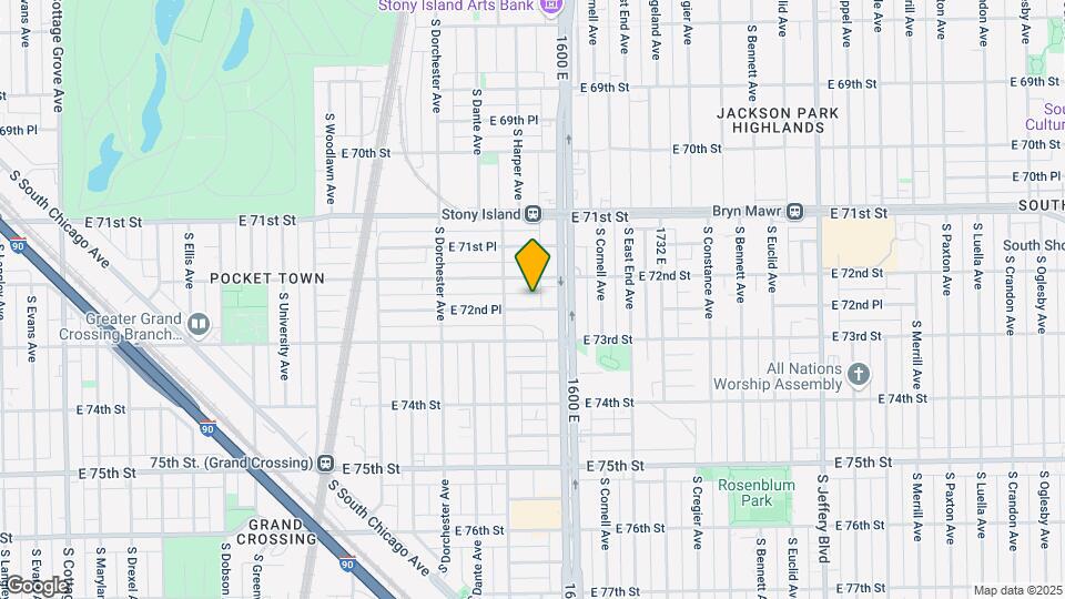 1526 E 72nd Pl Mapa y Detalles de la Ubicación