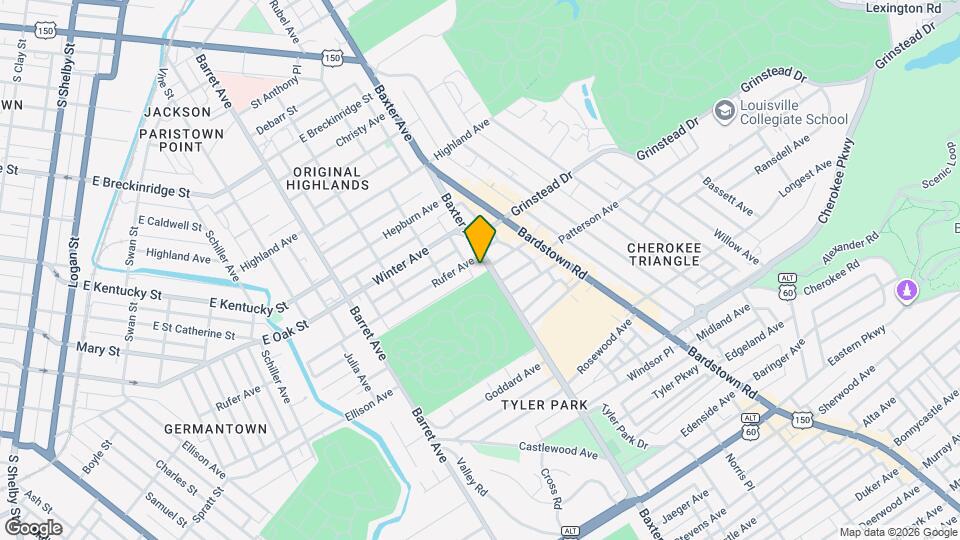 1110 Baxter Ave Map and Location Details