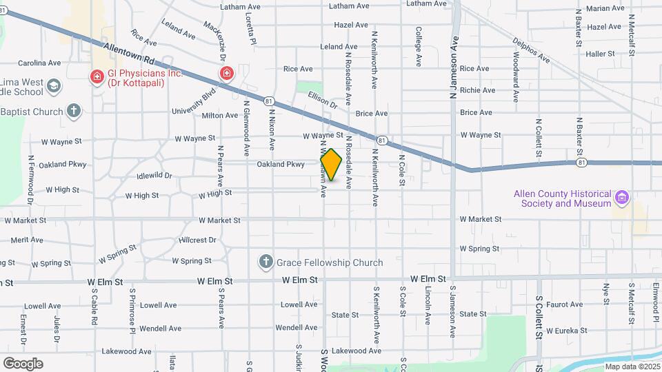 1418 W High St Map and Location Details