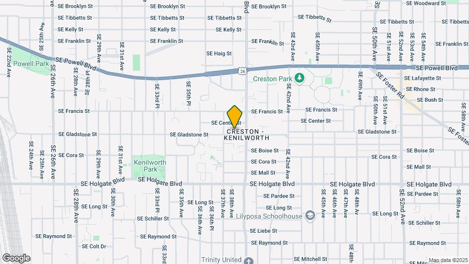 3803 SE Gladstone St Map and Location Details