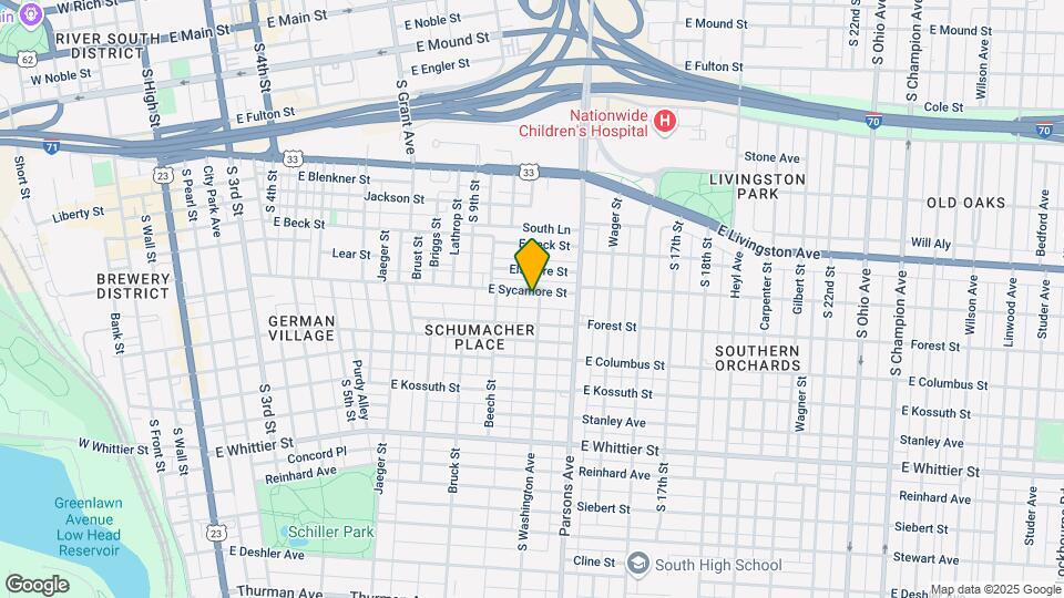 497 E Sycamore St Mapa y Detalles de la Ubicación