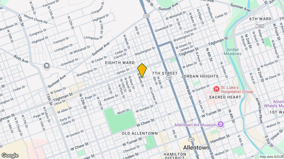 609 N Ninth St Map and Location Details