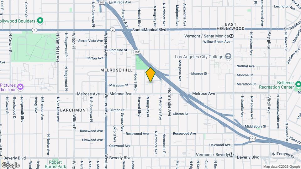 735 N Kingsley Dr Map and Location Details