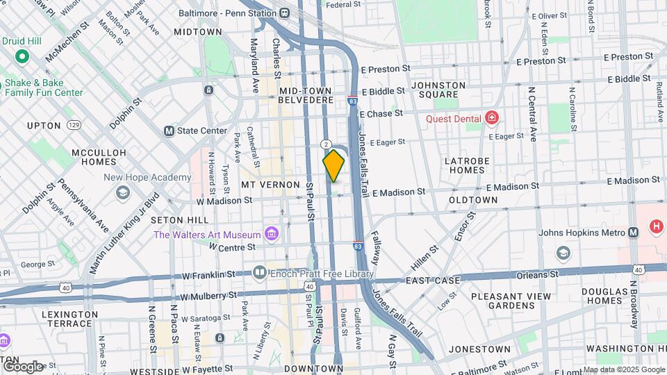 809 N Calvert St Map and Location Details