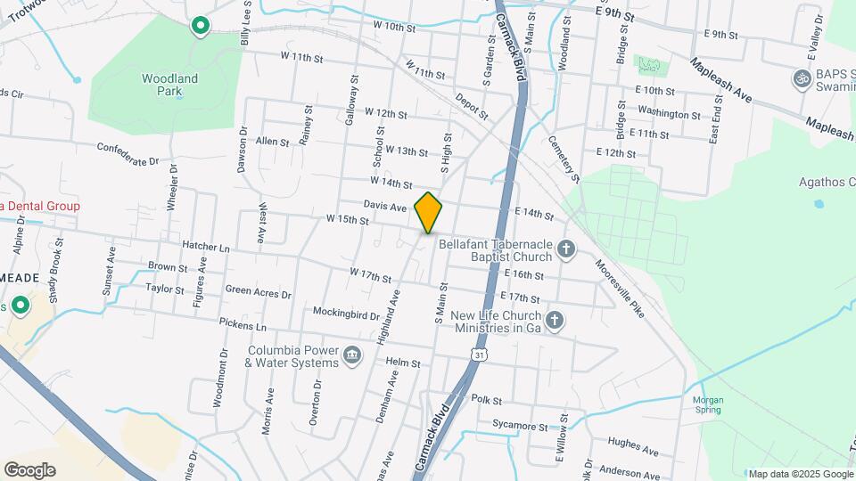 1603 Highland Ave Map and Location Details