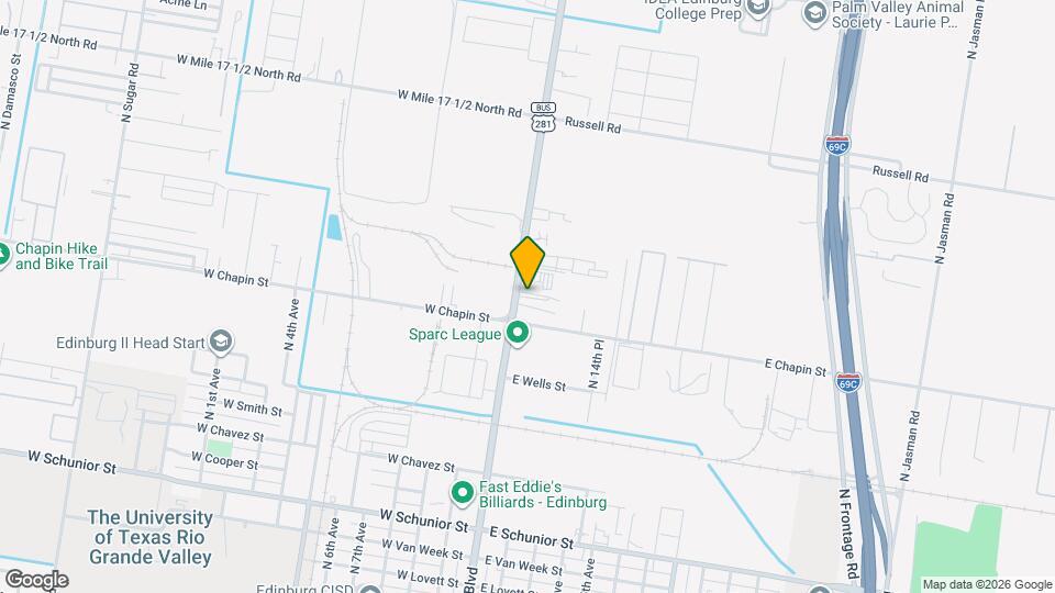 1420 N Closner Blvd Mapa y Detalles de la Ubicación