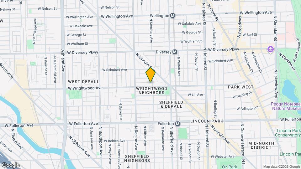 1102 W Wrightwood Ave Map and Location Details