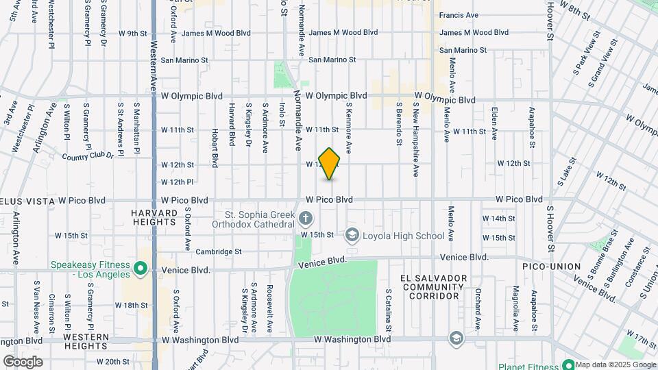 1233 S Fedora St Map and Location Details