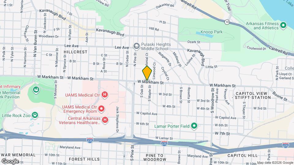 3711 W Markham St Map and Location Details