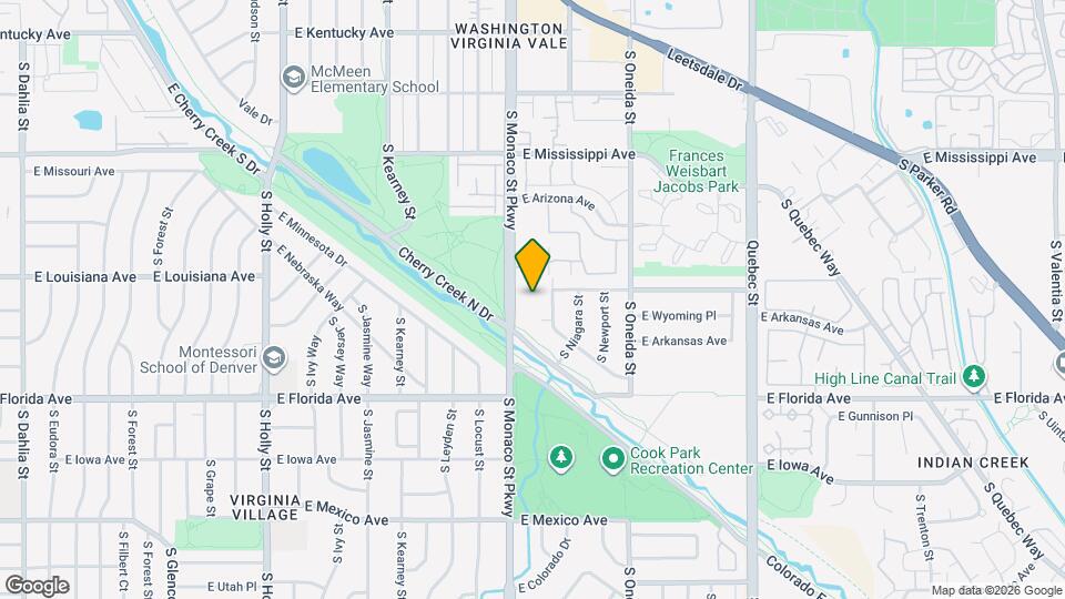 1330 S Monaco St Pkwy Map and Location Details