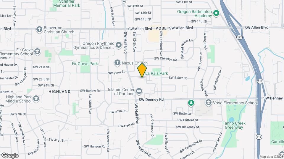 12300 SW Sussex St Map and Location Details