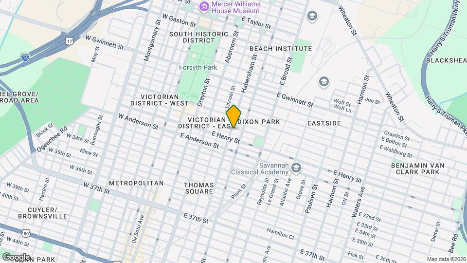 1208 Habersham St Map and Location Details