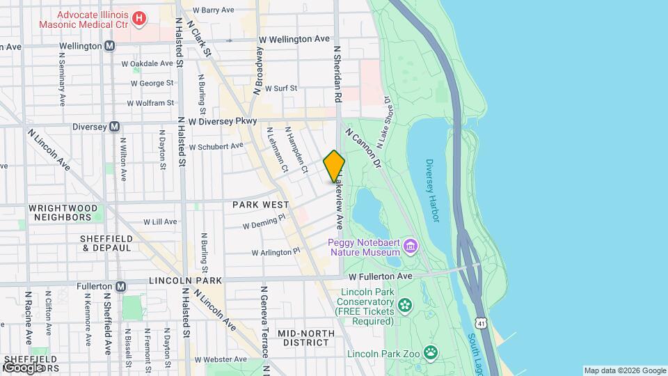 2608 N Lakeview Ave Map and Location Details