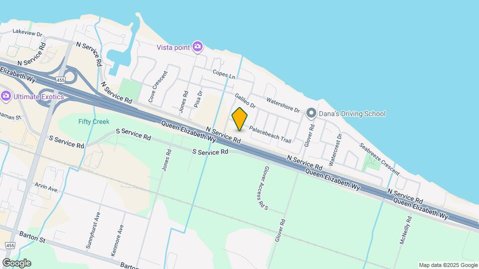 825 N Service Rd Map and Location Details