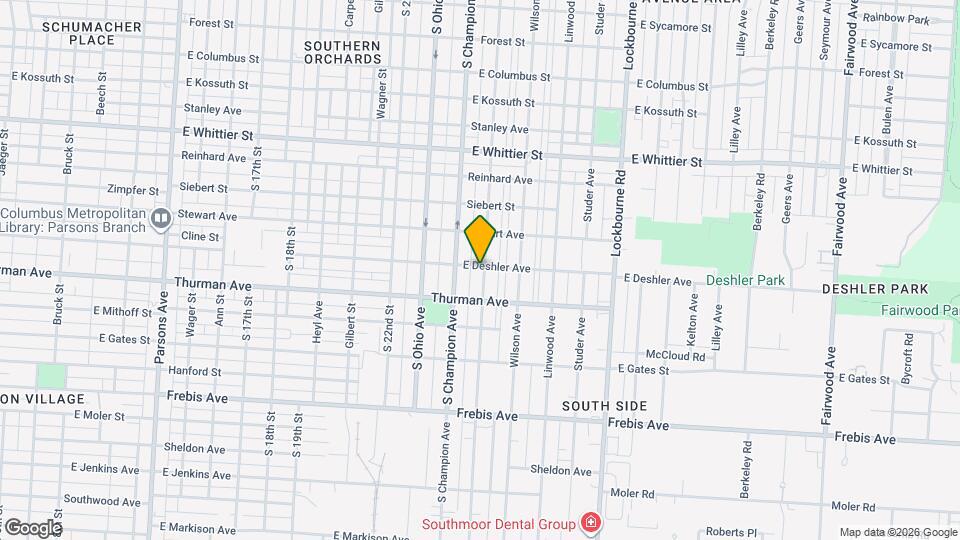 1249 Oakwood Ave Map and Location Details