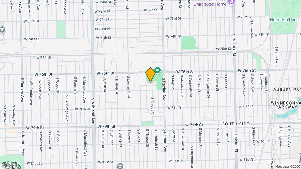 7642 S Throop St Map and Location Details