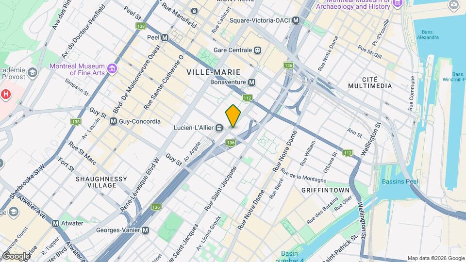 1288 Rue Saint-Antoine O Map and Location Details