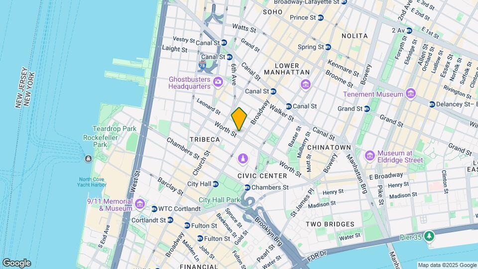 93 Worth St Map and Location Details