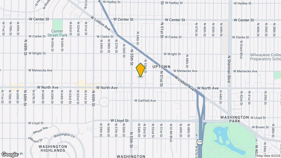 2338 N 54th St, Unit Duplex Lower unit Map and Location Details