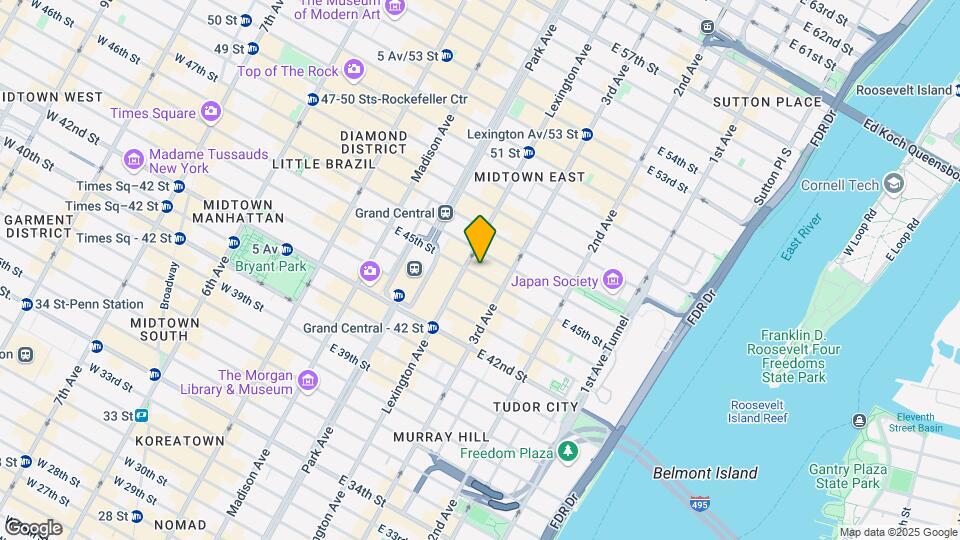 139 E 45th St Mapa y Detalles de la Ubicación