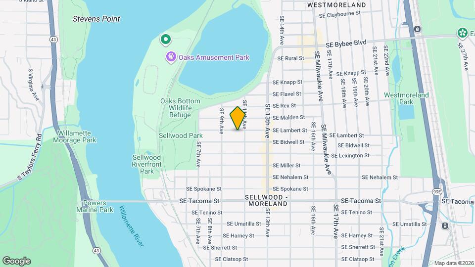 1012 SE Lambert St Map and Location Details