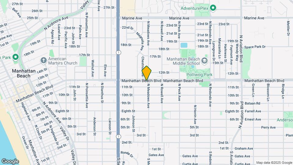 1250 Manhattan Beach Blvd Map and Location Details