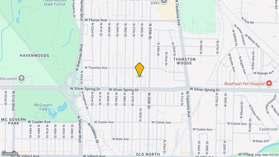 5647 N 36th St Map and Location Details