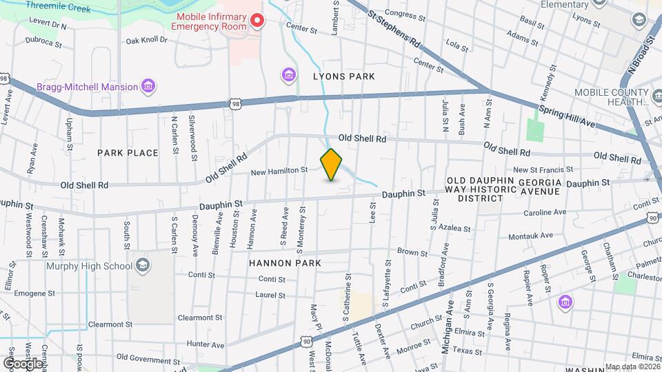 1566 Dauphin St, Unit Webb Carriage House Map and Location Details