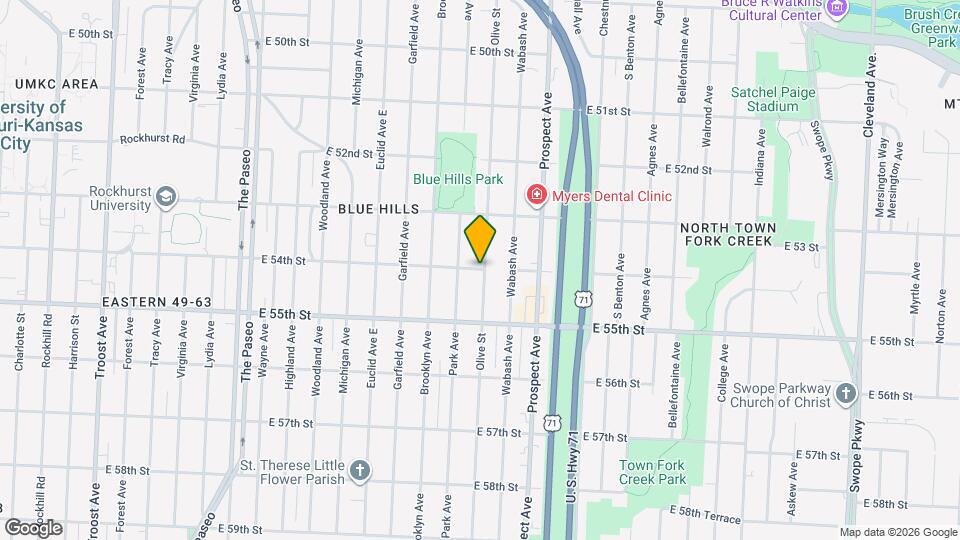 5400 Olive St Map and Location Details