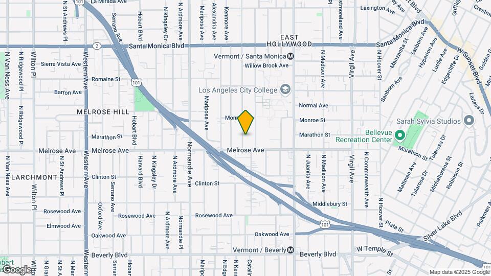 820 N Edgemont St Map and Location Details