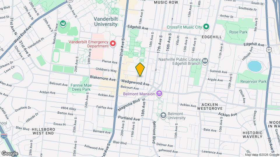 1814 Wedgewood Ave Map and Location Details